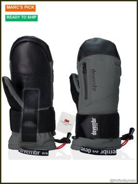 Ski Mittens with Wrist Guards Waterproof Snowboarding Gloves
